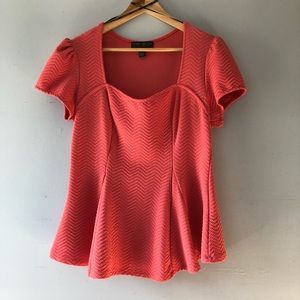 Forever21 plus size coral peplum blouse